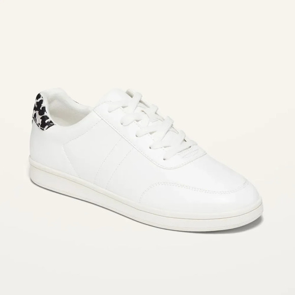 Old Navy Shoes - OLD NAVY Faux Leather Animal Print‎ Sneakers in White